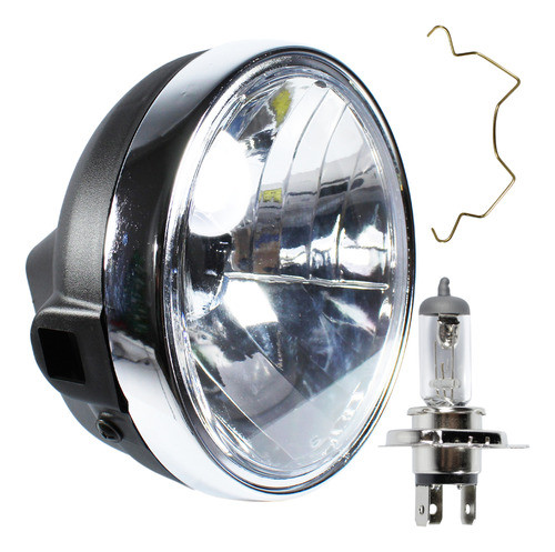 Farol Completo Bloco Ybr125 Factor 2009 A 2016 Aro Cromado 0