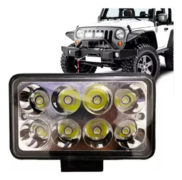 Farol Auxiliar Quadrado 8 Leds Bivolt 12/24v 27w 5cm Espessu 0