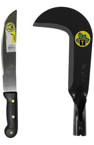 Facão 10 Pol Duas Caras + Foice Tramontina Corta Mato Jardim 0