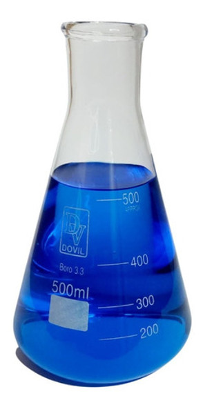 Erlenmeyer De Vidro Boca Estreita Graduado 500ml 0