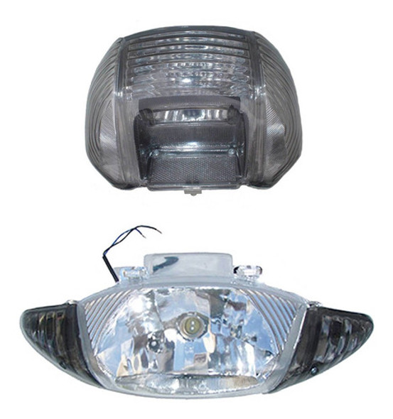 Kit Faros Opticas Cristal Fume Moto Keller 110 Crono 0 Kit Faros Opticas Cristal Fume Moto Keller 110 Crono 0