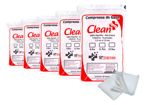 Compressas De Gazes 13 Fios Hidrófila - 2.500 Unids Ou 1200g 0