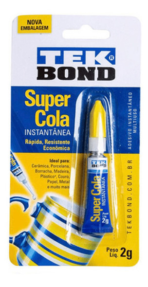 Cola Instantânea Super Forte Tekbond 2g Kit Com 5 Unidades 1