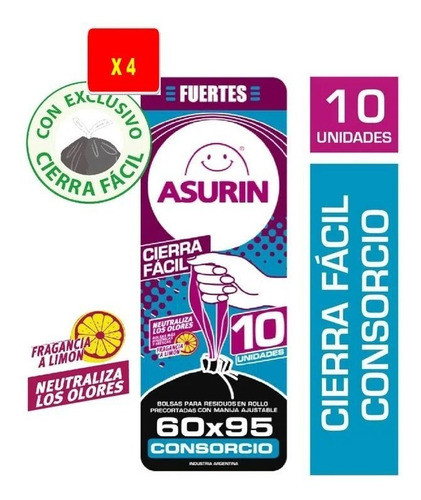 Bolsa Asurin Cierre Fácil Consorcio Limón 60x95 X 4 Paq. 0
