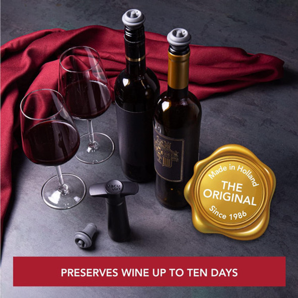 Tapon De Vacío Para Vino, Set De 6, Gris, Hermético 1