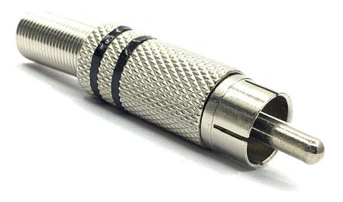 Ficha Rca Macho Metalico 6 Mm Negro 0