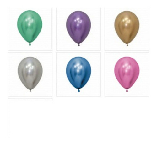 20 Globos Cromados Metalizados Colores Surtidos P / Fiestas 0