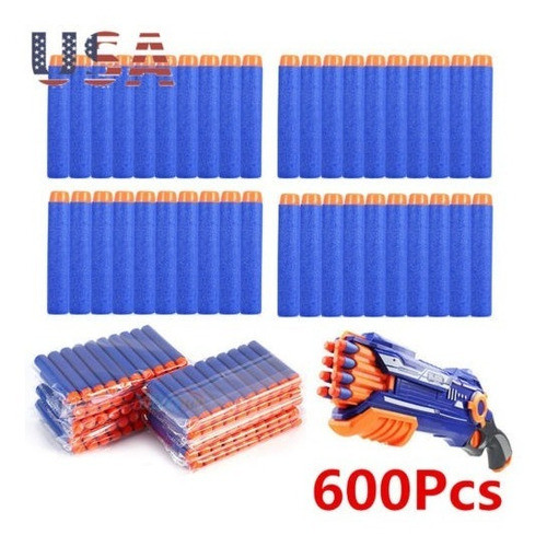 600pcs Recarga Bala Azul Dardos Para Pistola De Juguete Nerf 0