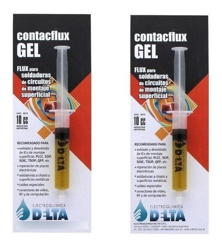 Flux Gel Delta 10cc Para Soldaduras Estaño Contaflux Gel X2u 1
