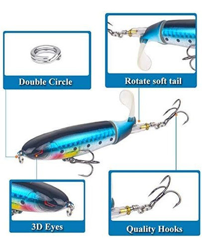Señuelos Pesca Cebos Set X5. Hundimiento Lento. Rota La Cola 1