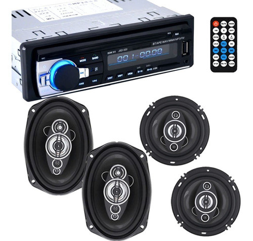 Stereo Bluetooth Estereo J520 Auto Usb Mp3 Fm + 4 Parlantes! 0