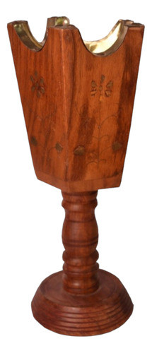Porta Carbon De Narguile Shisha Cachimba En Madera Y Bronce 0