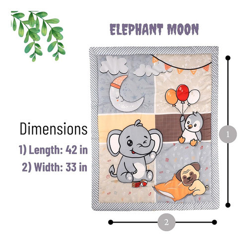 Baby Bees Elephant Moon Cribt Quilt Para Bebés Niños Y Niñas 1