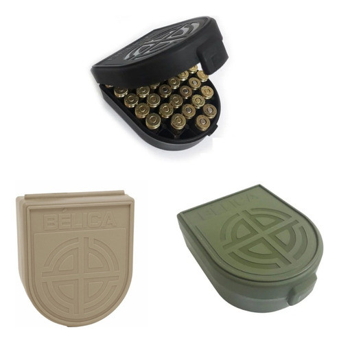 Kit C/3 Estojo Porta Munição Oval Bélica .40 7,65 9mm 380 0
