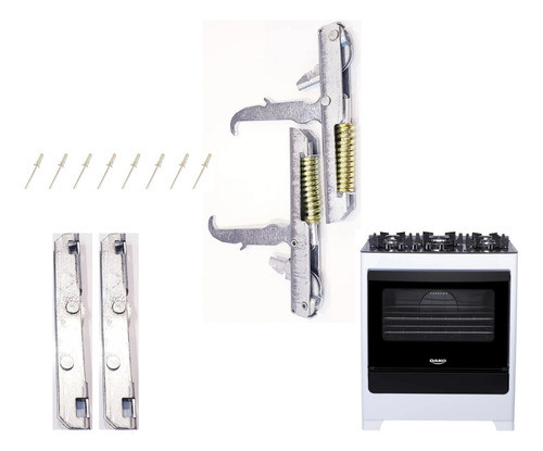 Kit Dobradiças+ Guias Porta Fogão Dako Supreme 30000570 Orig 0