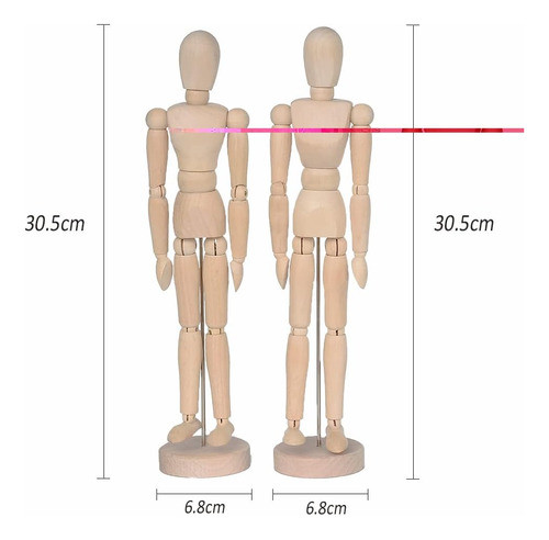 Maniquíes De Madera De 30 Cm Para Dibujar O Decorar 1
