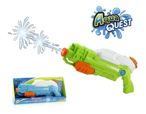 Pistola De Agua Aqua Quest Power Blaster 43 Cm Verde Blanco 1