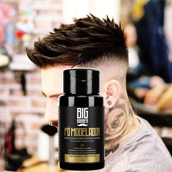 Pomada Em Pó Modelador Big Barber 15g Efeito Matte P/ Cabelo 1