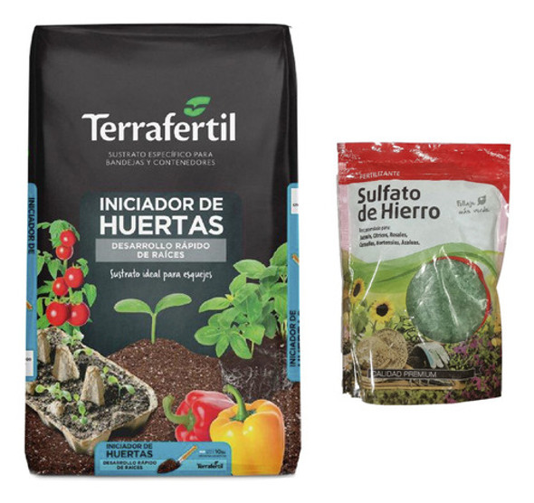 Sustrato Iniciador Huertas 10lts Sulfato De Hierro Lj 500gr 0