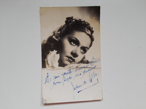 Foto Postal Antigua Julia De Alba, Firmada. 0