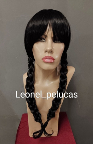 Peluca Merlina Trenzas Wednesday Addams 1