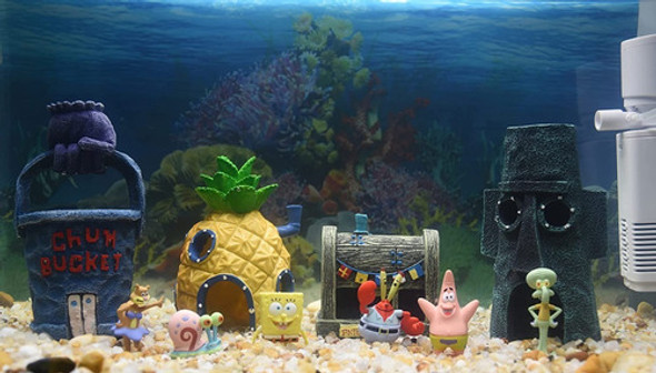 Adorno Balde, Personaje De Bob Espoja, Decoración Acuario 1 Adorno Balde, Personaje De Bob Espoja, Decoración Acuario 1