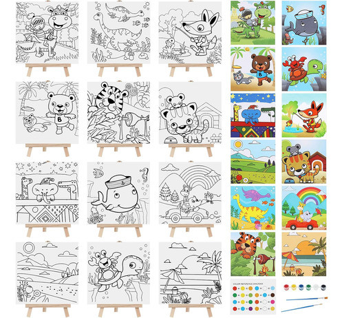 Conjunto De 12 Paneles Pre Dibujados Para Pintar Incluidos 0
