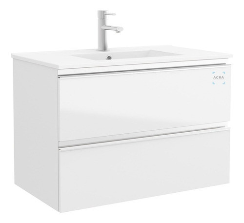 Mueble Aéreo Blanco Puerta Y Cajón + Bacha Loza 80 Acra 1