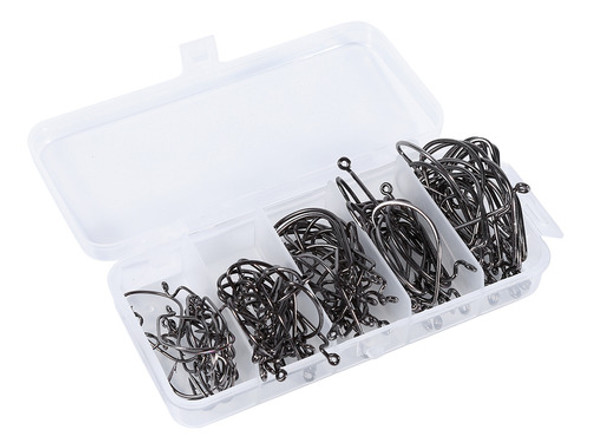 Gancho De Pesca 100 Unidades/manivela De Aço De Alto Carbono 0 Gancho De Pesca 100 Unidades/manivela De Aço De Alto Carbono 0