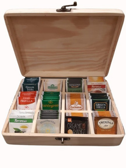 Caja De Madera Para Te 12 Compartimiento Patagonia White 0