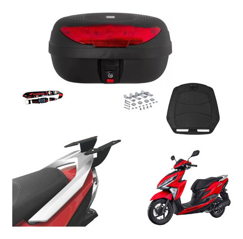 Suporte Bagageiro Honda Elite 125 + Bauleto Baú 45l Protork 0