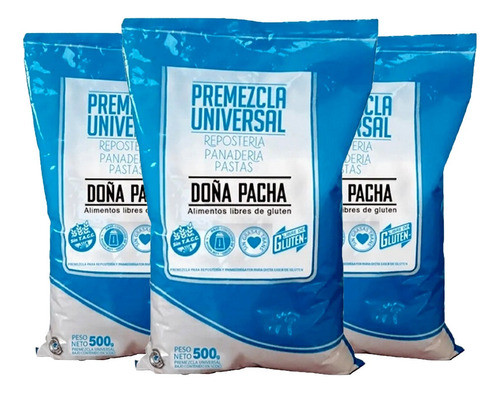 Premezcla Universal Panificados Doña Pacha 500 Gr Pack X3 0