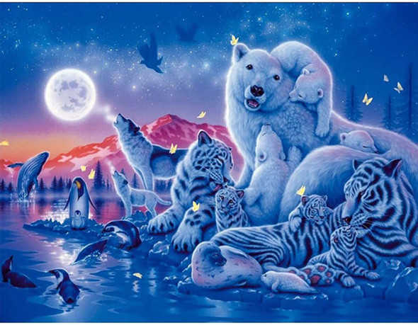 Kit Pintura Con Diamantes 5d Diy - Oso Polar 30x40cm 0