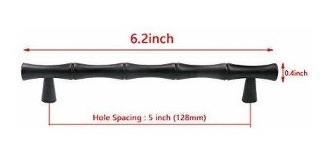 4 Tiradores Bitray Diseño Forma Bambu Bronce Rojo 12.8cm 1