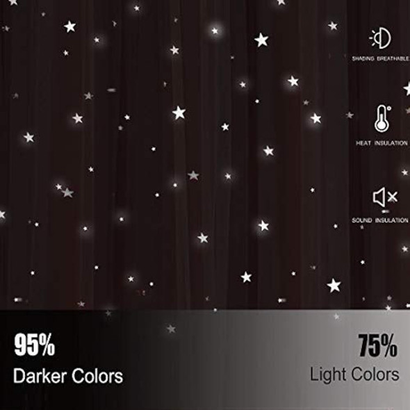 Unistar 2 Paneles Stars Blackout Cortinas Para Dormitorio Ni 1