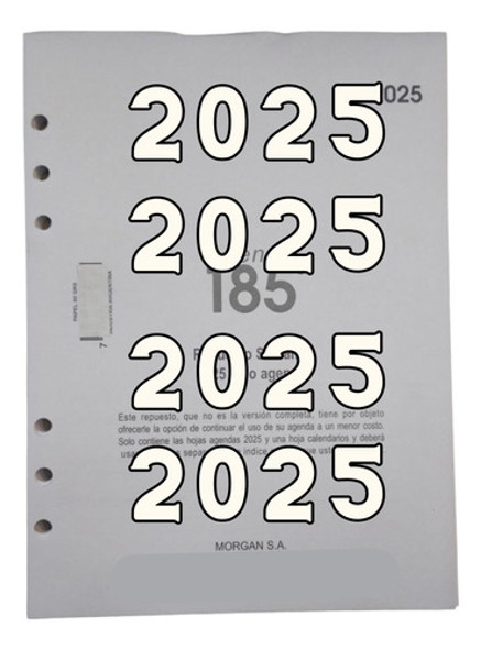 Repuesto Agenda Morgan 2023 185 Semanal Solo Cuerpo 16x22cm 0