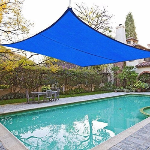 Toldo Vela Sombra Viento Y Granizo Uv -2*2 Mts Cuadrado Azul 1