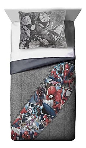 Jay Franco Marvel Spiderman Grunge Full Comforter & Sham Set 1