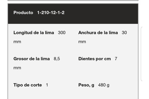 Lima Media Caña Bahco Ergo 12p. 300mm Bastarda 1-210-12-1-2 1