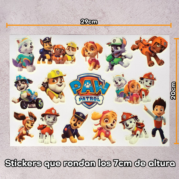 Plancha Stickers Paw Patrol Glow Dark Brilla En La Oscuridad 1