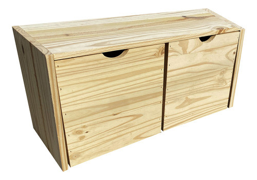 Cajon Juguetero X2 Madera Ruedas Pie Cama Organizador 0