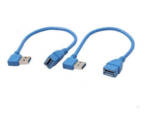 2pcs 90 Grados Izquierda + Ángulo Recto Usb 3.0 Tipo Un Cabl 0