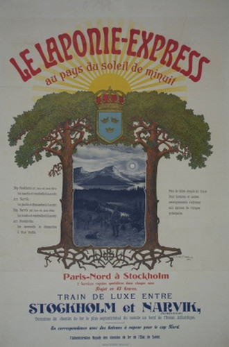 Laponia Suecia Desde Francia Turismo 1920 - Lámina 45x30 Cm. 0