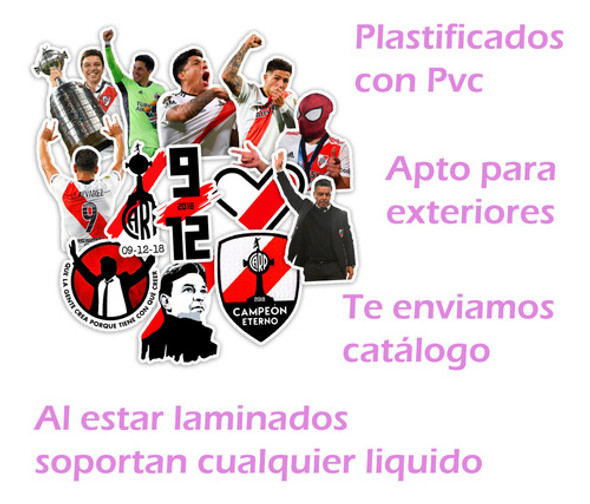 Stickers River Plate 30 Unidades Pvc Plastificados 1