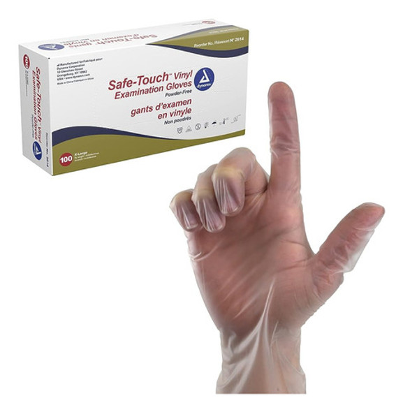 Guantes De Examen Desechables De Vinilo Safe-touch De Dynare 0