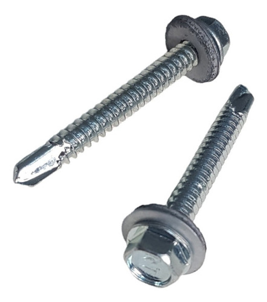 100 Tornillos Autoperforante Techo 14x3 Arandela Chapa Goma 0