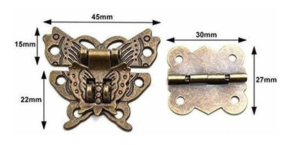 Antiguo Bronce Mariposa Cerrojo Vintage, Mariposa Bisagra. 1 Antiguo Bronce Mariposa Cerrojo Vintage, Mariposa Bisagra. 1
