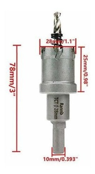 Mecha Copa De Carburo De Tungsteno P/ Acero Inoxidable 28mm 1