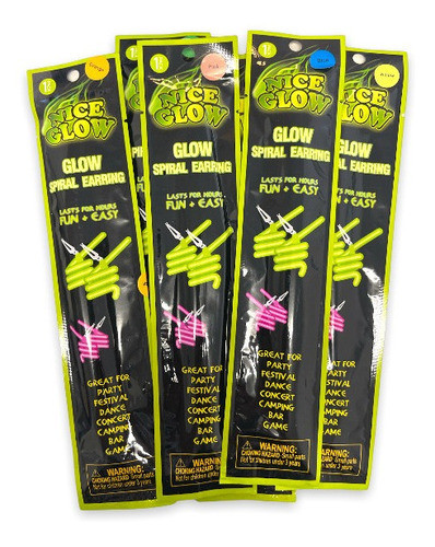 Aro Espiral Neon Cotillon Quimico Con Luz X 10 Pares!party10 0