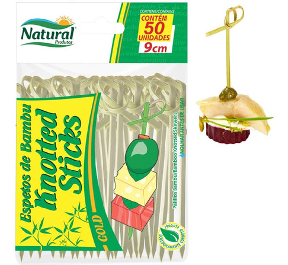 Espeto Petisco Knotted Stick 9cm Bambu (nó) Cx C/ 25x50 Unid 0 Espeto Petisco Knotted Stick 9cm Bambu (nó) Cx C/ 25x50 Unid 0